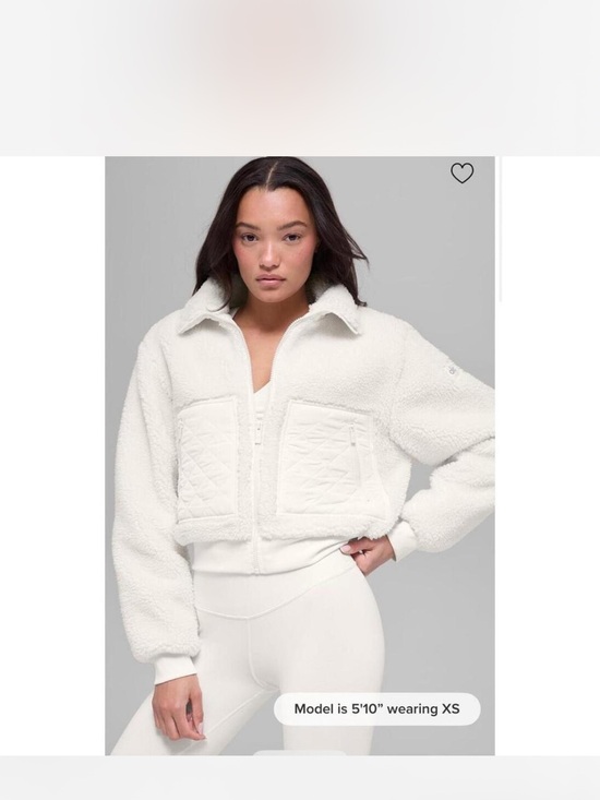 ALO Yoga Jackets & Blazers - ALO Yoga Edge White Cropped Sherpa Jacket Zip up fleece w quilted pockets M